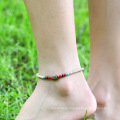 SHANGJIE OEM Tobillera Los adornos de pie de niña con cuentas y campanas en la playa en Nepal Rainbow Anklets